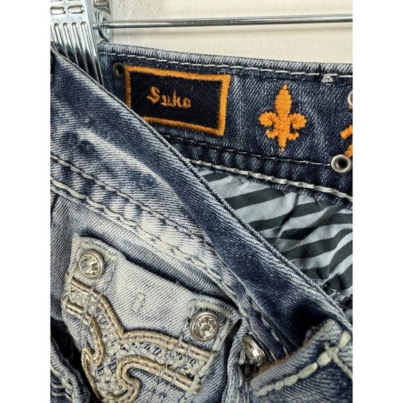 Rock Revival Size 26 Suko Ankle Skinny Light Wash Jeans Embellished - Picture 9 of 12